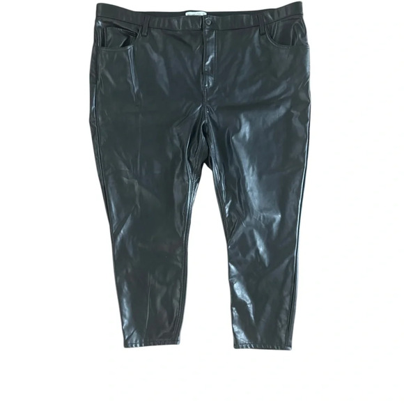 Abercrombie & Fitch Vegan Leather High Rise Skinny Pant Plus Size 37 short - Picture 2 of 4